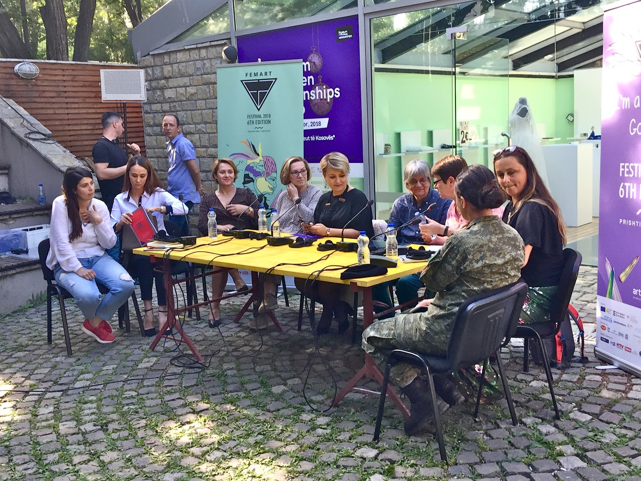 Table discussion at FemArt Festival, Kosovo